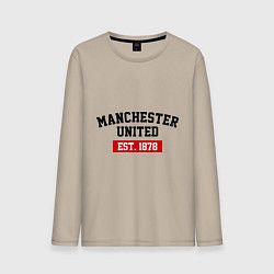 Лонгслив хлопковый мужской FC Manchester United Est. 1878, цвет: миндальный