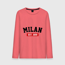 Лонгслив хлопковый мужской FC Milan Est. 1899, цвет: коралловый