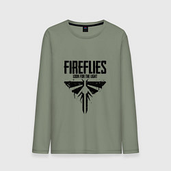 Лонгслив хлопковый мужской Fireflies: Look for the Light, цвет: авокадо
