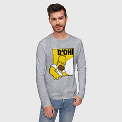 Лонгслив хлопковый мужской Homer D'OH!, цвет: меланж — фото 2