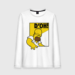 Лонгслив хлопковый мужской Homer D'OH!, цвет: белый