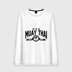 Лонгслив хлопковый мужской Muay thai boxing, цвет: белый