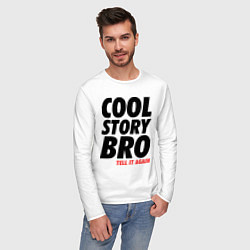 Лонгслив хлопковый мужской Cool Story Bro, цвет: белый — фото 2