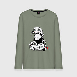Лонгслив хлопковый мужской CAT GOT YOUR SOUL, цвет: авокадо