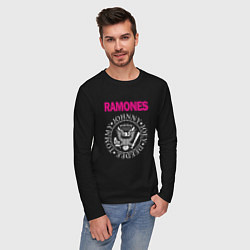 Лонгслив хлопковый мужской Ramones Boyband, цвет: черный — фото 2