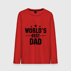 Лонгслив хлопковый мужской Worlds best DADDY, цвет: красный