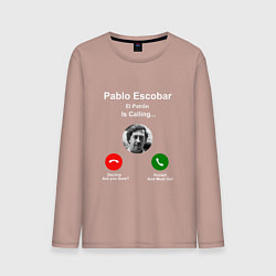 Лонгслив хлопковый мужской Escobar is calling, цвет: пыльно-розовый