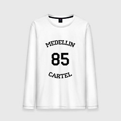 Лонгслив хлопковый мужской Medellin Cartel 85, цвет: белый