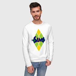 Лонгслив хлопковый мужской The Sims цвета белый — фото 2