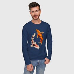 Лонгслив хлопковый мужской Инь-Ян, цвет: тёмно-синий — фото 2