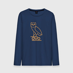 Лонгслив хлопковый мужской OVO Owl, цвет: тёмно-синий