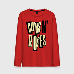 Лонгслив хлопковый мужской Guns n Roses: cream, цвет: красный