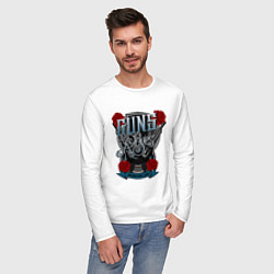 Лонгслив хлопковый мужской Guns n Roses: illustration, цвет: белый — фото 2