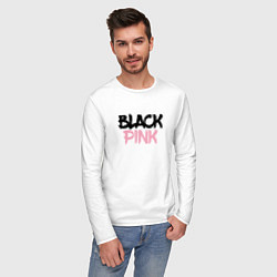 Лонгслив хлопковый мужской Black Pink Graffiti цвета белый — фото 2
