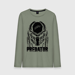 Лонгслив хлопковый мужской Predator Mask, цвет: авокадо