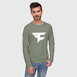 Лонгслив хлопковый мужской FAZE Symbol, цвет: авокадо — фото 2