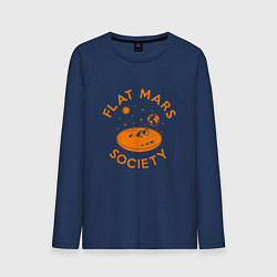 Лонгслив хлопковый мужской Flat Mars Society, цвет: тёмно-синий