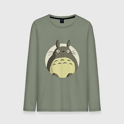 Лонгслив хлопковый мужской Тоторо удивленный, цвет: авокадо