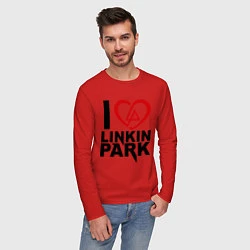 Лонгслив хлопковый мужской I love Linkin Park, цвет: красный — фото 2