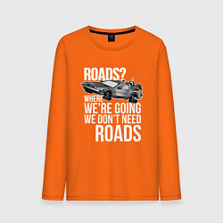 Лонгслив хлопковый мужской We don't need roads цвета оранжевый — фото 1