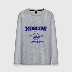 Лонгслив хлопковый мужской MGU Moscow University, цвет: меланж