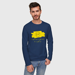 Лонгслив хлопковый мужской 21 Top: Yellow Trench, цвет: тёмно-синий — фото 2