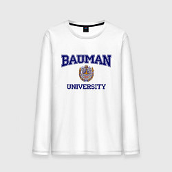 Лонгслив хлопковый мужской BAUMAN University цвета белый — фото 1