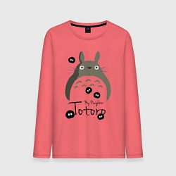 Лонгслив хлопковый мужской My Neighbor Totoro, цвет: коралловый