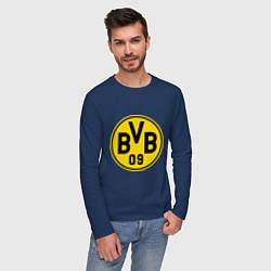 Лонгслив хлопковый мужской BVB 09, цвет: тёмно-синий — фото 2