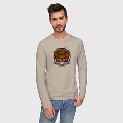 Лонгслив хлопковый мужской Biker Mice from Mars Throttle, цвет: миндальный — фото 2