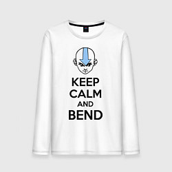 Лонгслив хлопковый мужской Keep Calm & Bend, цвет: белый