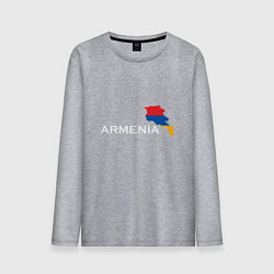 Лонгслив хлопковый мужской Армения цвета меланж — фото 1