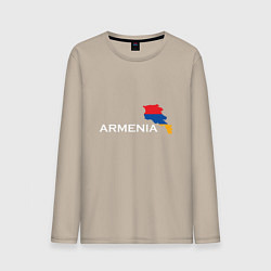 Лонгслив хлопковый мужской Армения, цвет: миндальный