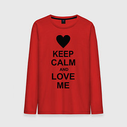 Лонгслив хлопковый мужской Keep Calm & Love Me, цвет: красный