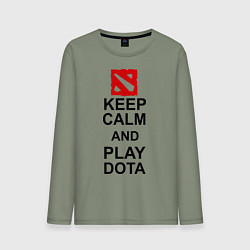 Лонгслив хлопковый мужской Keep Calm & Play Dota, цвет: авокадо