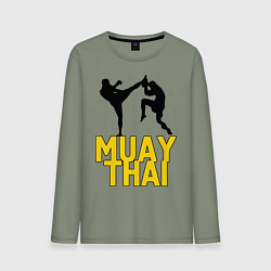 Лонгслив хлопковый мужской Muay Thai, цвет: авокадо