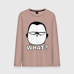 Лонгслив хлопковый мужской What?, цвет: пыльно-розовый