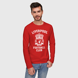 Лонгслив хлопковый мужской Liverpool: Football Club, цвет: красный — фото 2