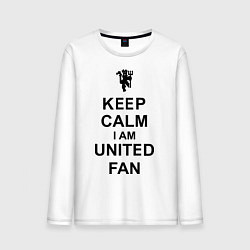 Лонгслив хлопковый мужской Keep Calm & United fan, цвет: белый