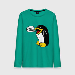 Мужской лонгслив Пингвин: Linux