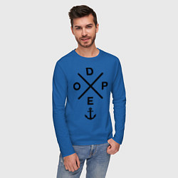 Лонгслив хлопковый мужской Dope Anchor цвета синий — фото 2