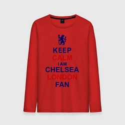 Лонгслив хлопковый мужской Keep Calm & Chelsea London fan, цвет: красный