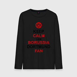 Лонгслив хлопковый мужской Keep Calm & Borussia Dortmund fan цвета черный — фото 1