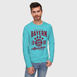 Лонгслив хлопковый мужской Bayern Munchen 1900 цвета бирюзовый — фото 2
