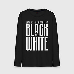 Лонгслив хлопковый мужской Juventus: Black & White, цвет: черный