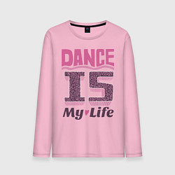 Лонгслив хлопковый мужской Dance is my life, цвет: светло-розовый