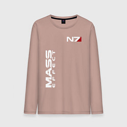 Лонгслив хлопковый мужской MASS EFFECT N7, цвет: пыльно-розовый