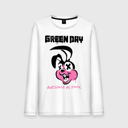 Лонгслив хлопковый мужской Green Day: Awesome as FCK, цвет: белый