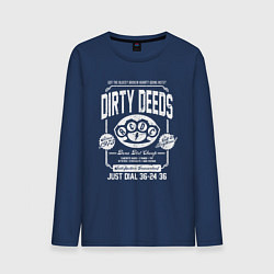 Лонгслив хлопковый мужской AC/DC: Dirty Deeds, цвет: тёмно-синий