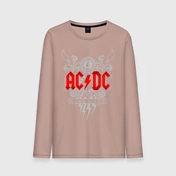 Лонгслив хлопковый мужской AC/DC: Black Ice, цвет: пыльно-розовый